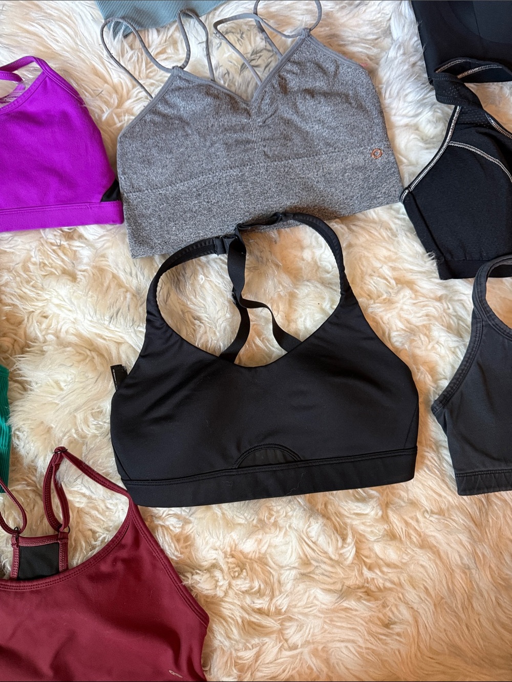9 piece lot of Women's Ribbed & Padded Sports Bras - Assorted Colors - Picture 4 of 6
